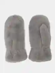 Серый женские теплые варежки с мехом