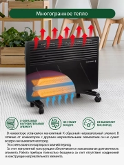 Конвекционный обогреватель MARTA MT-CH2452B с креплением для настенного монтажа/ 1800 Вт