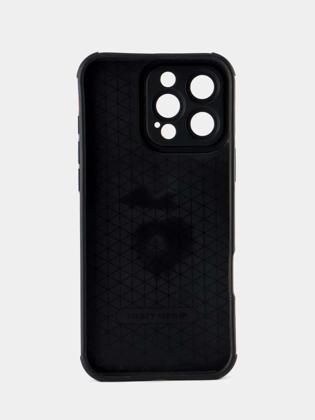 Багровый чехол для айфон (iPhone) 11, 12, 13, 14, 15, 16 Pro Max, силиконовый ребристый с принтом