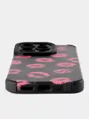 Бежевый чехол для айфон (iPhone) 11, 12, 13, 14, 15, 16 Pro Max, силиконовый ребристый с принтом