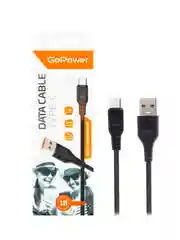 Черный кабель GoPower GP01T USB (m)-Type-C (m) 1.0м 2.4A ПВХ черный (1/200/800)