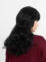Черный парик однотонный c челкой