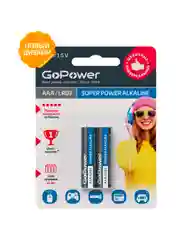 Серый батарейка GoPower LR03 AAA BL2 Alkaline 1.5V (2/24/480)