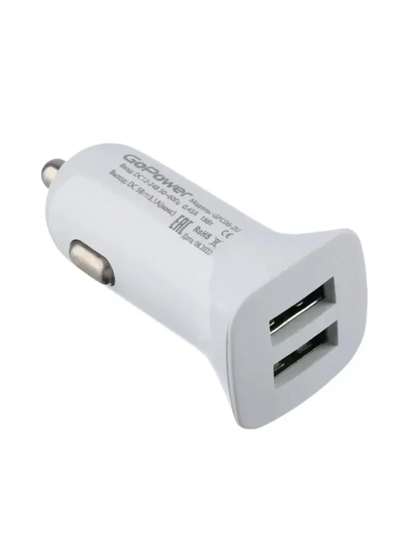 Автомобильное З/У GoPower GPC06-2U 2USB белый