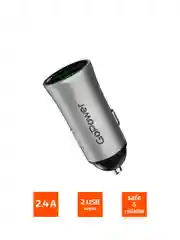 Серый автомобильное З/У GoPower GPC07U 2USB серый