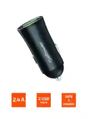 Черный автомобильное З/У GoPower GPC07-2U 2USB черный