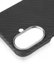 Черный карбоновый чехол MagSafe для iPhone 16, Pro, Max кевлар противоударный BROSCORP тонкий