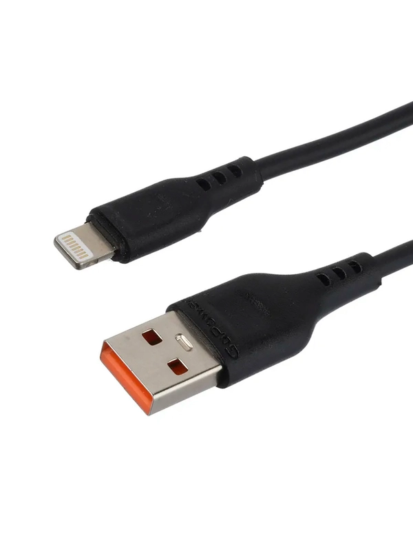 Кабель GoPower GP01L-2M USB (m)-Lightning (m) 2.0м 2.1A черный (1/200/800)