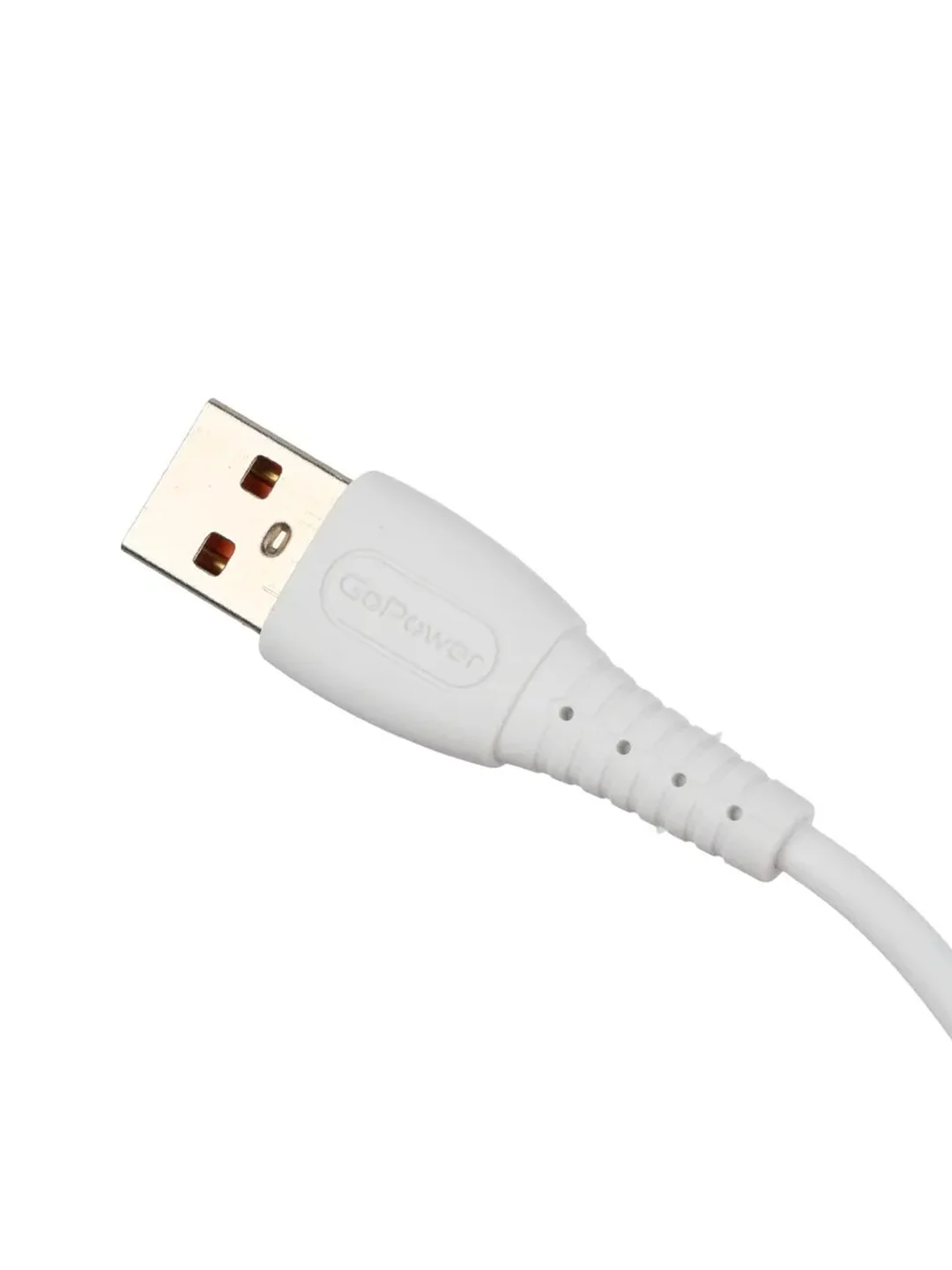 Белый кабель GoPower GP07L USB (m)-Lightning (m) 2.4A силикон белый (1/200/800)