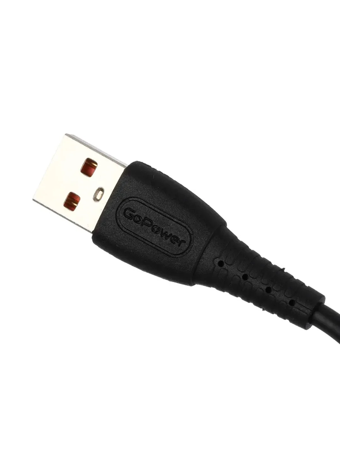 Черный кабель GoPower GP07M USB (m)-microUSB (m) 2.4A силикон черный (1/200/800)