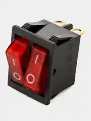 Переключатель KCD3-101N ON-OFF 15A 250V (6 контактов) красный ДВОЙНОЙ