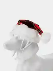PUPPIA Колпак для собак новогодний "Santa", красная клетка, M (Южная Корея)