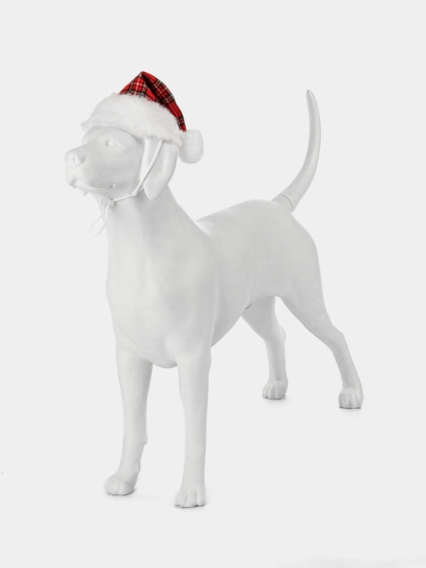 PUPPIA Колпак для собак новогодний "Santa", красная клетка, L (Южная Корея)
