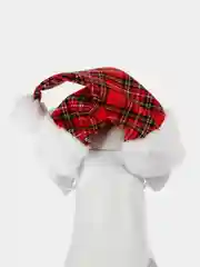 PUPPIA Колпак для собак новогодний "Santa", красная клетка, XL (Южная Корея)