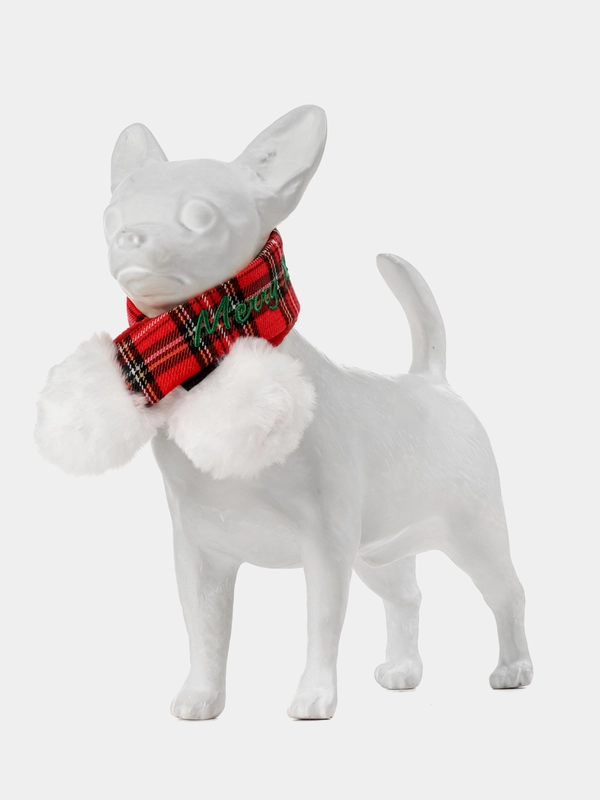PUPPIA Шарфик для собак новогодний "Santa", красная клетка, S (Южная Корея)