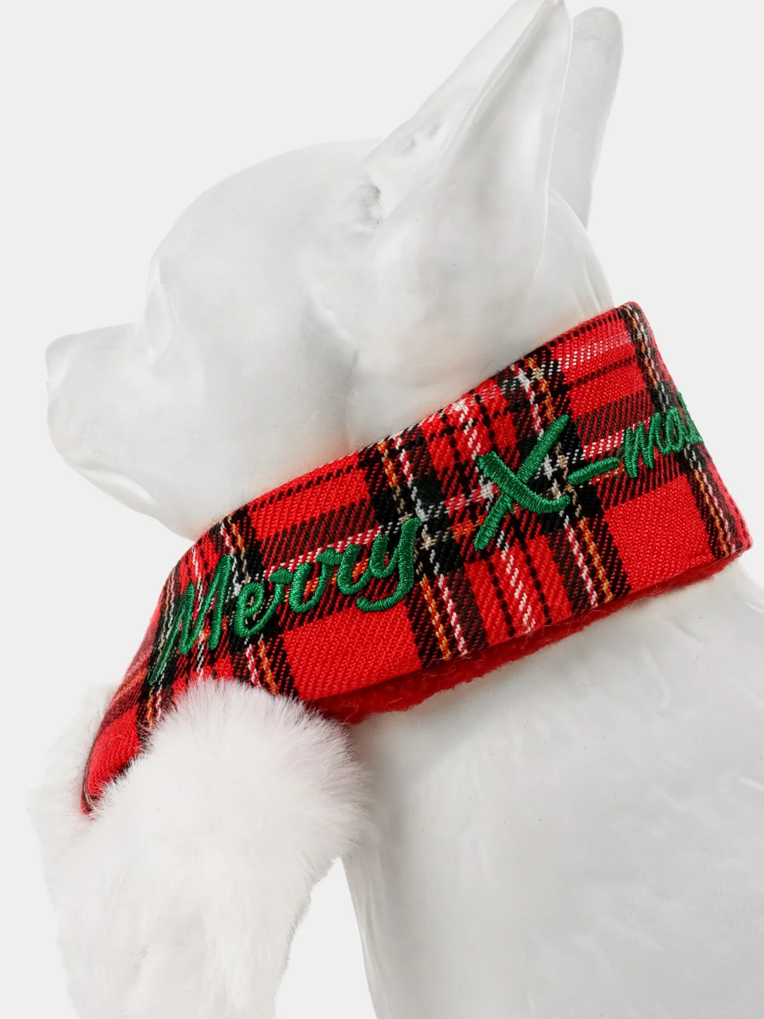 PUPPIA Шарфик для собак новогодний "Santa", красная клетка, S (Южная Корея)