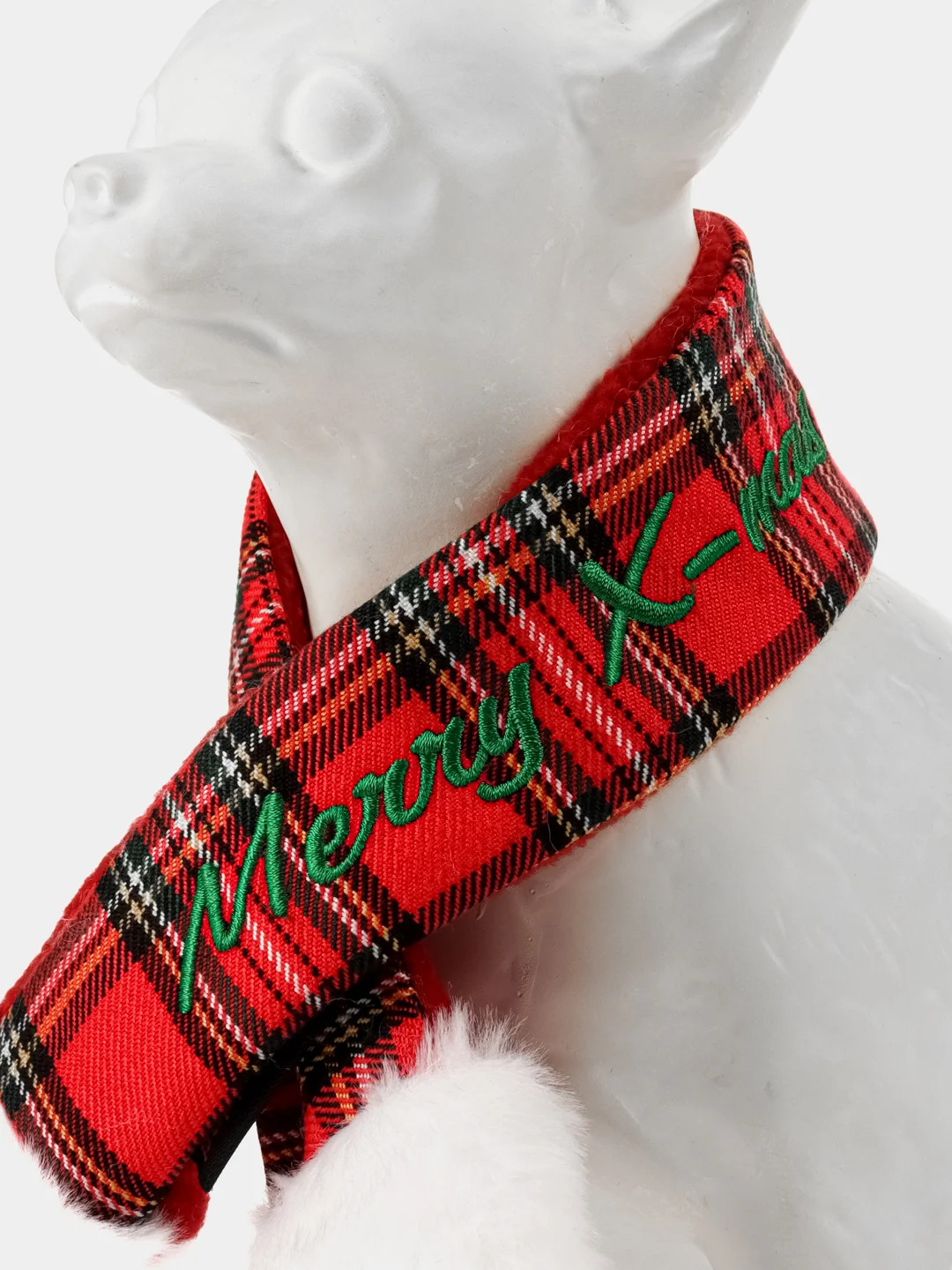 PUPPIA Шарфик для собак новогодний "Santa", красная клетка, M (Южная Корея)