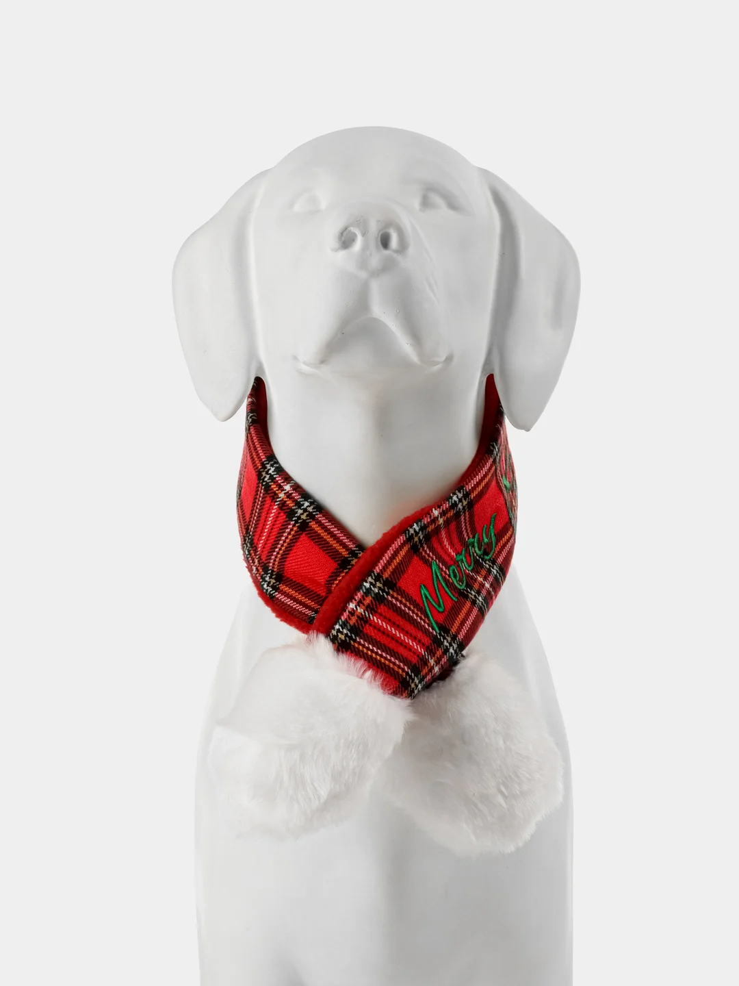PUPPIA Шарфик для собак новогодний "Santa", красная клетка, L (Южная Корея)
