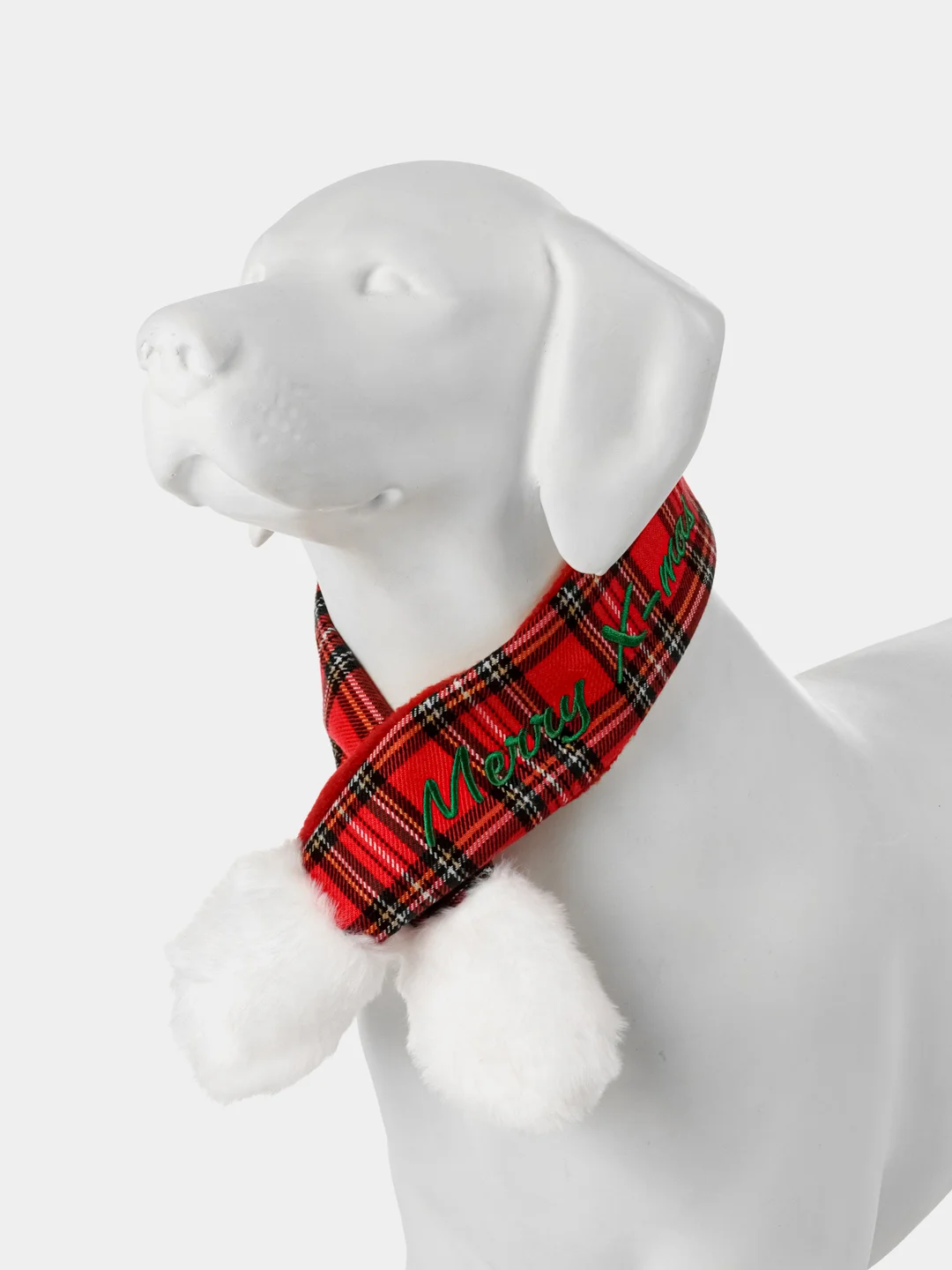 PUPPIA Шарфик для собак новогодний "Santa", красная клетка, L (Южная Корея)
