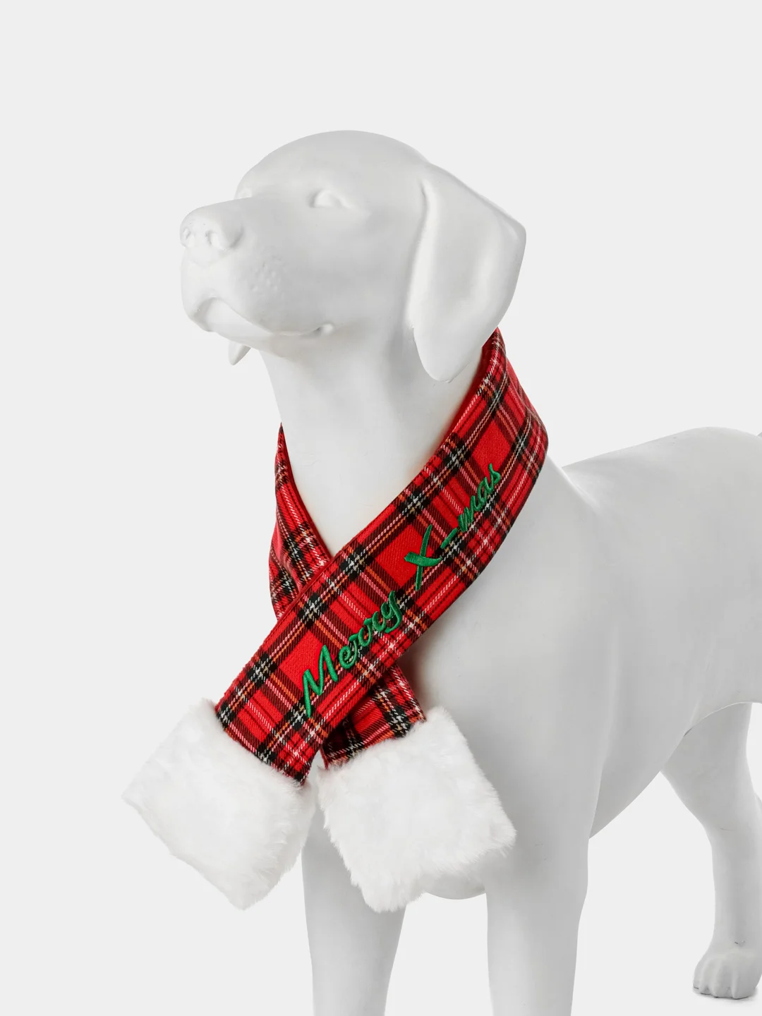 PUPPIA Шарфик для собак новогодний "Santa", красная клетка, XL (Южная Корея)