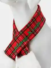 PUPPIA Шарфик для собак новогодний "Santa", красная клетка, XL (Южная Корея)