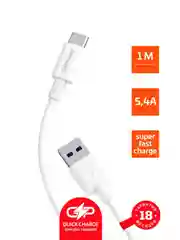 Белый кабель GoPower GP12T USB (m)-Type-C (m) 5.4A белый (1/200/800)