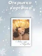 Зеленый фотокарточка 70х100мм "С Новым годом!"
