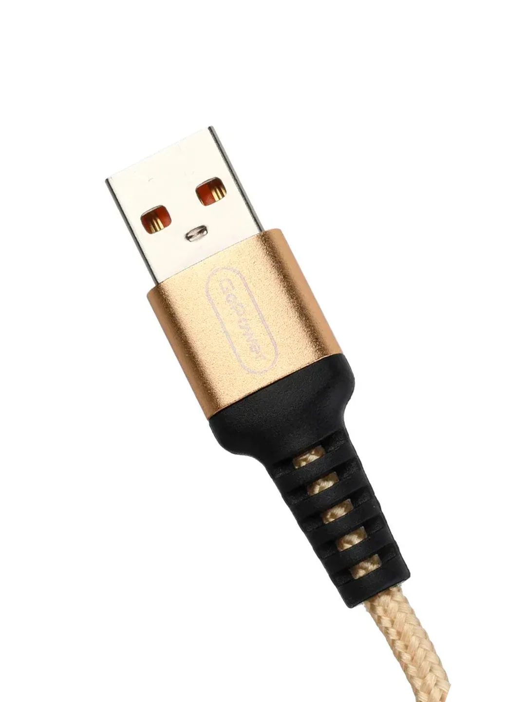 Золотой кабель GoPower GP02M USB (m)-microUSB (m) 1.0м 2.4A нейлон золотой (1/200/800)