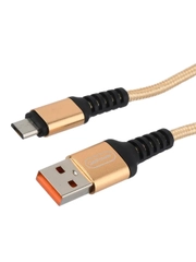 Кабель GoPower GP02M USB (m)-microUSB (m) 1.0м 2.4A нейлон золотой (1/200/800)