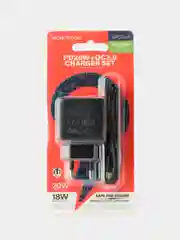 Черный сетевое зарядное устройство BOROFONE BAS14A (PD20W+QC3.0) + кабель для iPhone и Android