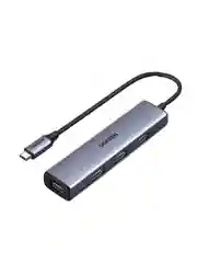 Серый usb-хаб UGREEN CM473 (20841) USB-C to 4*USB 3.0 Hub. Цвет: серый