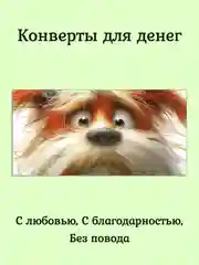 Конверт для денег Спасибо/ С уважением/ С любовью/ Без надписи"