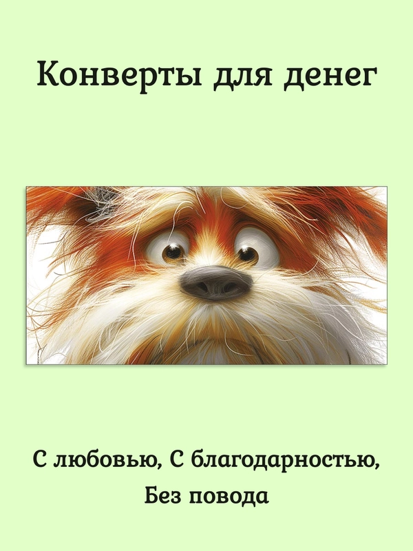 Конверт для денег Спасибо/ С уважением/ С любовью/ Без надписи"