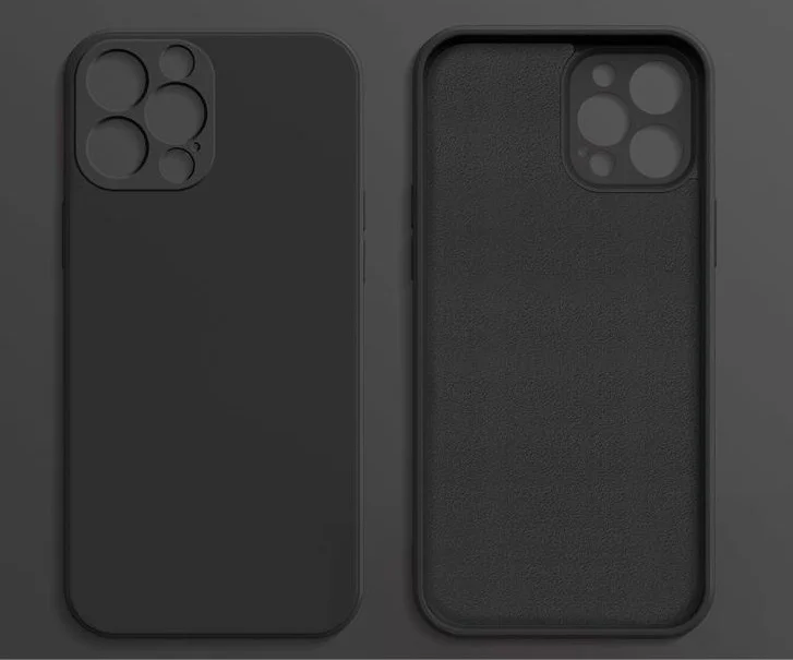 Черный чехол iPhone 16, 16 Pro, 16 ProMax силиконовый с мягким подкладом