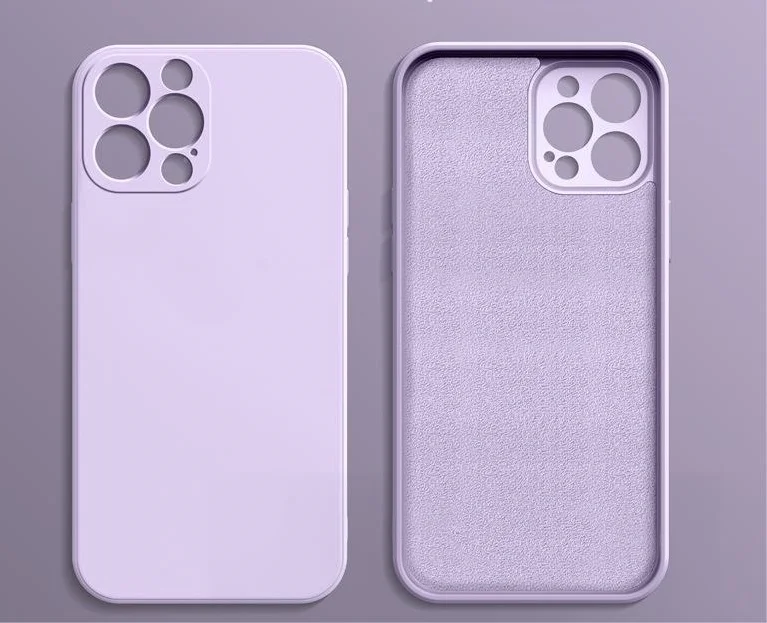 Сиреневый чехол iPhone 16, 16 Pro, 16 ProMax силиконовый с мягким подкладом