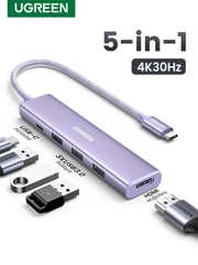 Конвертер многофункциональный UGREEN CM478 (35582) USB-C To HDMI 4K@32Hz+3*USB 30 A+PD