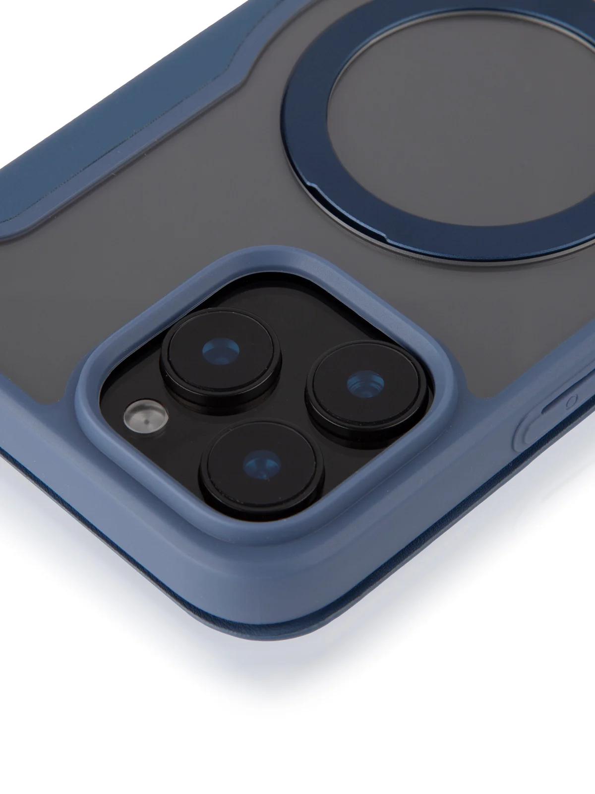 Синий чехол-книжка MagSafe для iPhone 16, Pro, Max из экокожи BROSCORP, пластиковый с силиконом
