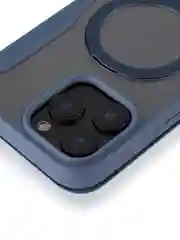 Синий чехол-книжка MagSafe для iPhone 16, Pro, Max из экокожи BROSCORP, пластиковый с силиконом