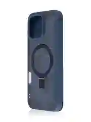 Синий чехол-книжка MagSafe для iPhone 16, Pro, Max из экокожи BROSCORP, пластиковый с силиконом