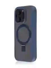 Синий чехол-книжка MagSafe для iPhone 16, Pro, Max из экокожи BROSCORP, пластиковый с силиконом