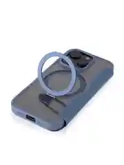 Синий чехол-книжка MagSafe для iPhone 16, Pro, Max из экокожи BROSCORP, пластиковый с силиконом