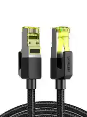 Черный кабель UGREEN NW150 (80423) CAT7 Shielded Round Cable with Braided Modular Plugs.