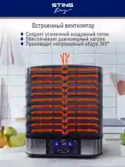 Черный электросушилка STINGRAY ST-FD701B 12 поддонов черный жемчуг