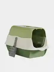 Зеленый кошачий туалет, закрытый лоток, для удержания запаха. 2в1
