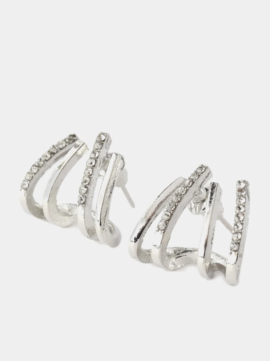 Серебряный серьги женские со стразами