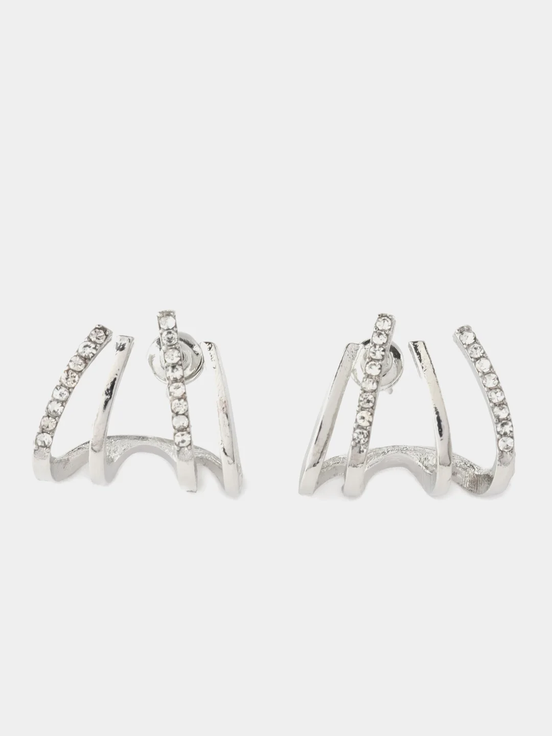 Серебряный серьги женские со стразами