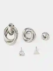 Серебряный серьги женские, набор из 5 пар