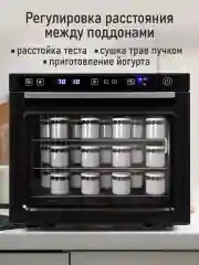Черный сушилка для овощей и фруктов ST-FD710C с горизонтальным обдувом, 14 поддонов, черный