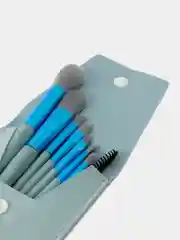 Голубой кисти для макияжа 8 шт в чехле