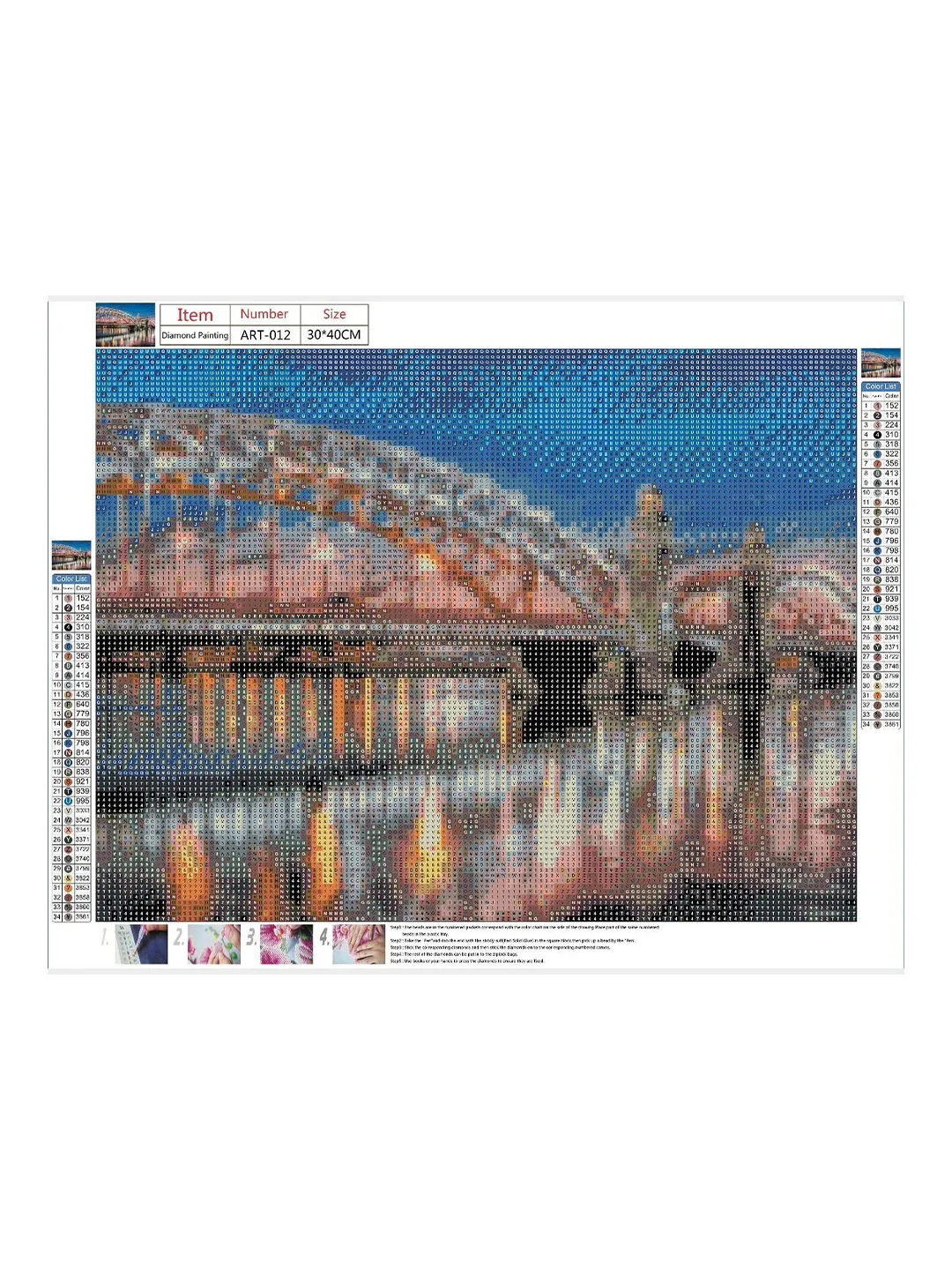 Голубой алмазная мозаика, без подрамника, 30*30, 30*40, 40*50